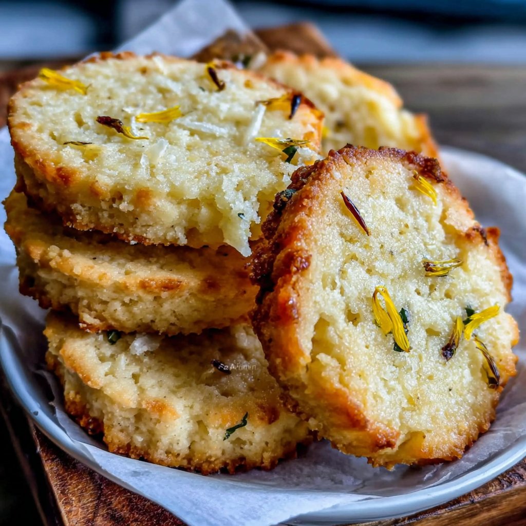 Lemon Dandelion Shortbread Cookies