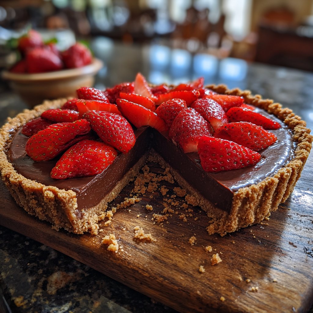 No-Bake Chocolate Strawberry Tart