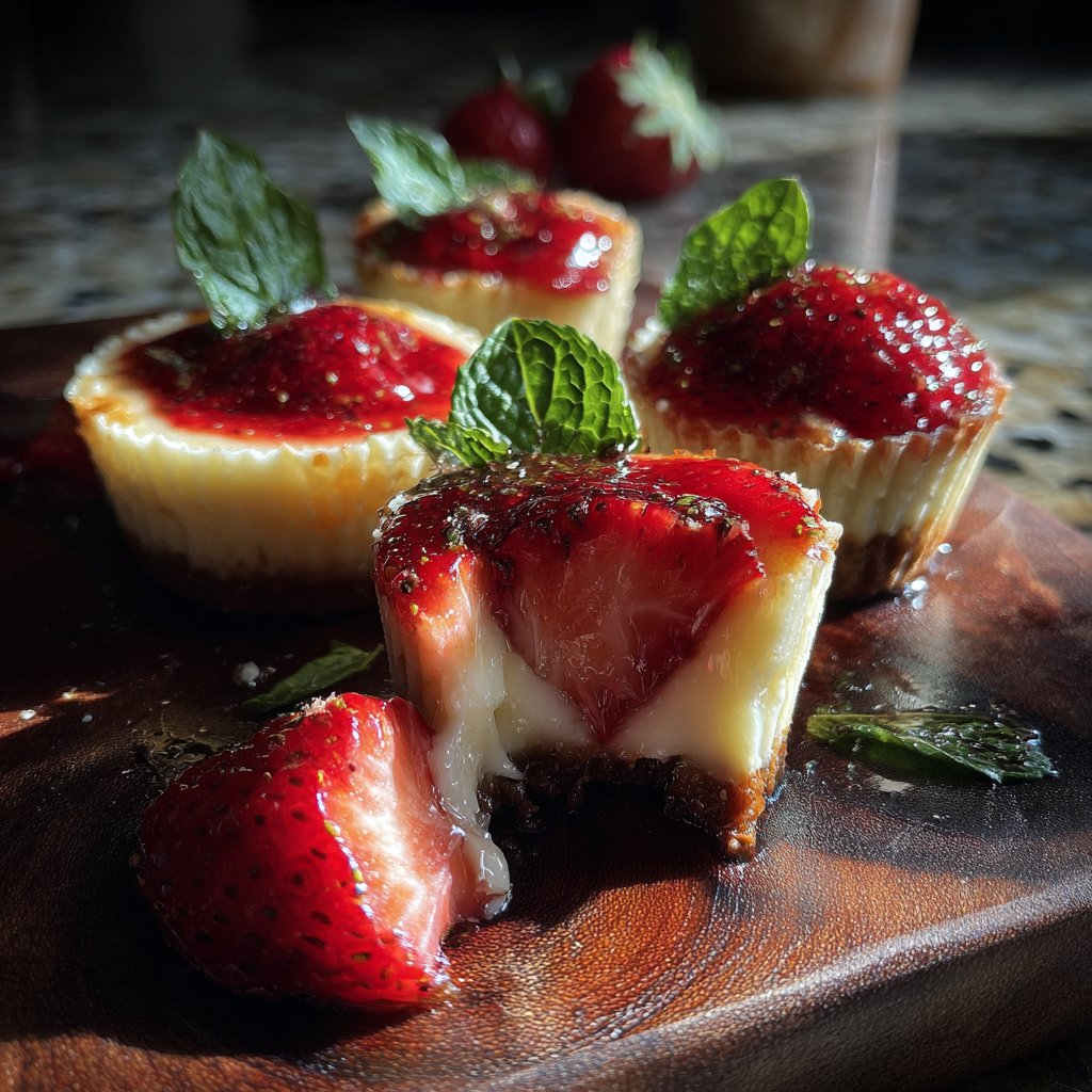 Mini Cheesecake Stuffed Strawberries