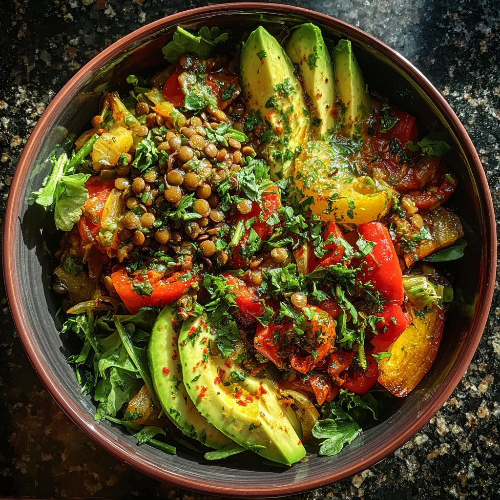 Satisfying Lentil and Veggie Bowl