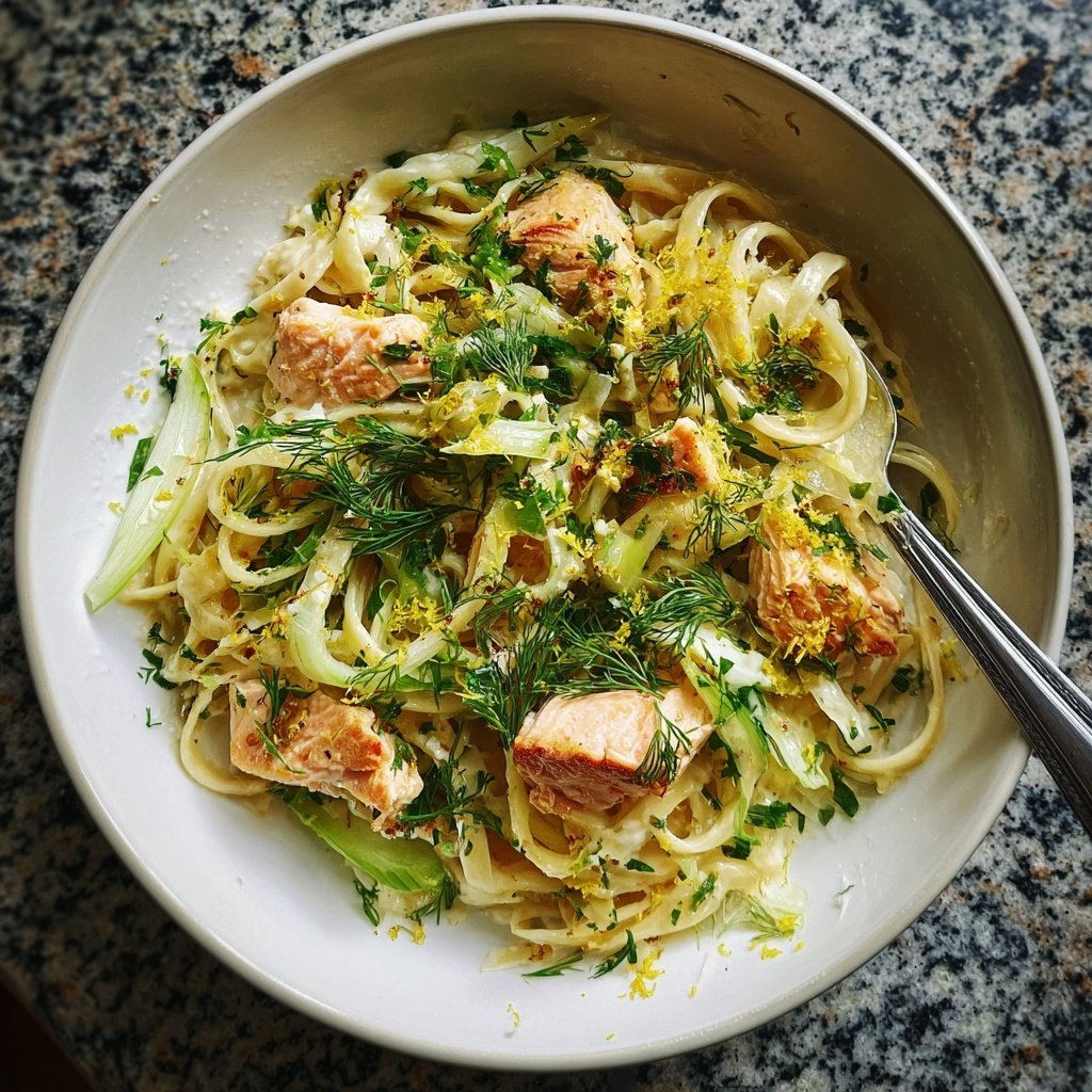Salmon and Fennel Pasta Dish