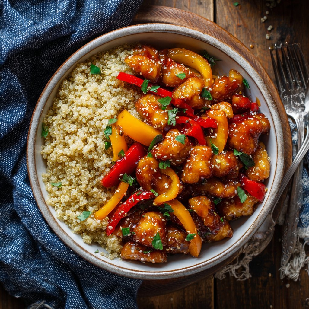 Honey Garlic Chicken Quinoa Bowl