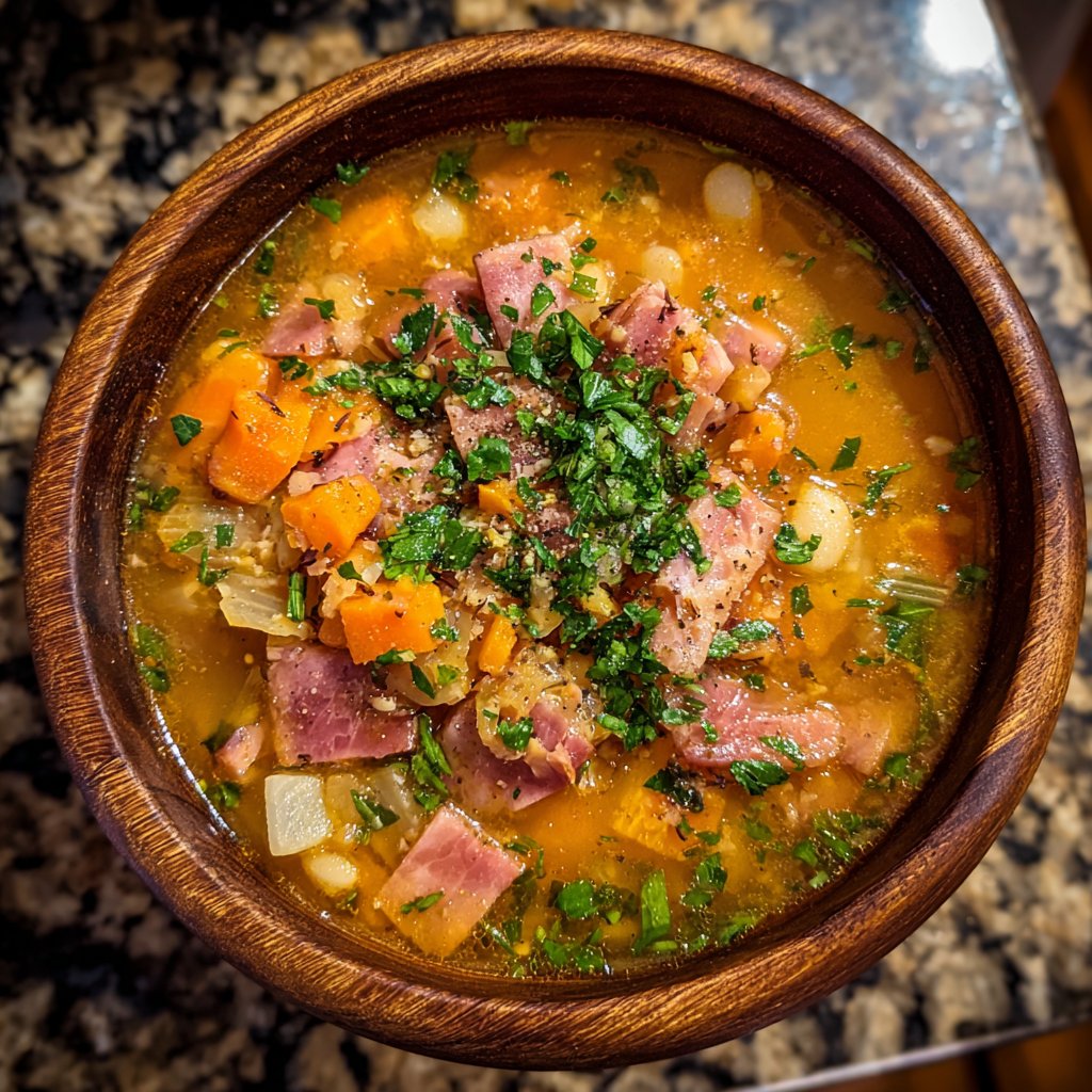 Ham and Bean Soup with Slow Simmered Ham